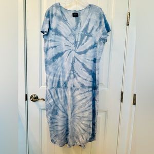BrightlyTwisted Hand Dyed Midi Dress/Large